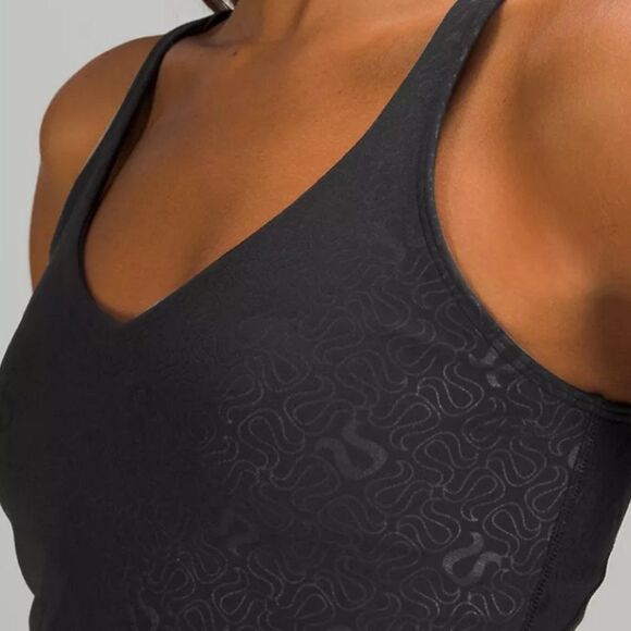 LULULEMON lululemon Align Tank Top  Yogo Yoga Embossed Black 6 Waist length NWT - Picture 3 of 6